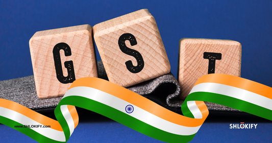 Illustration showing GST in India, highlighting benefits like One Nation One Tax, transparency, business growth, and economic progress