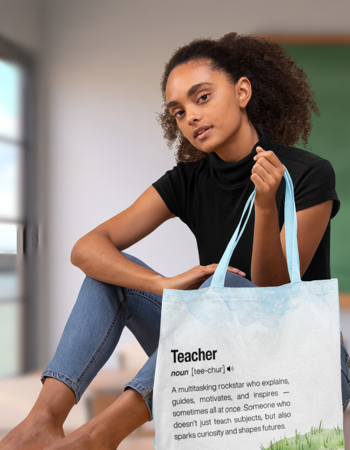 Teacher Zipper Tote Bag