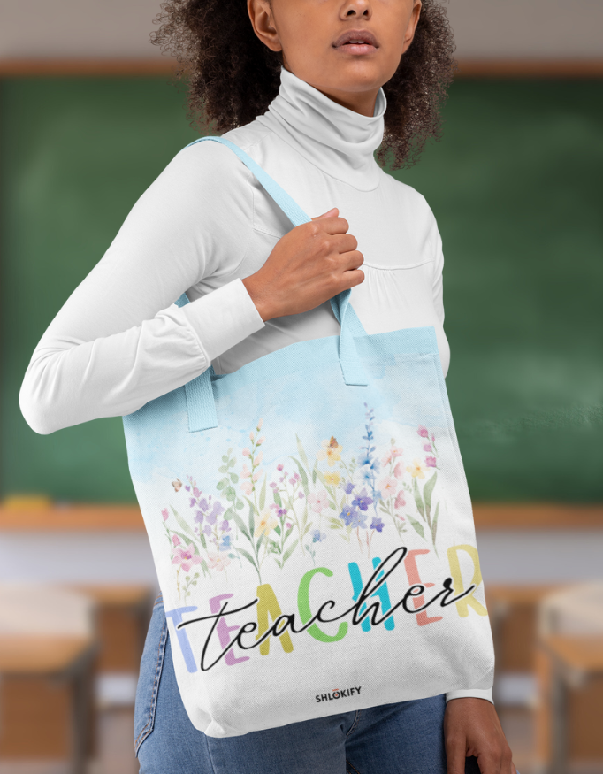 Teacher Zipper Tote Bag