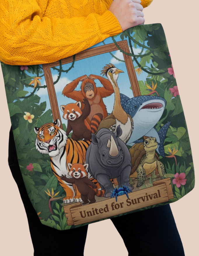 United for Survival Zipper Tote Bag