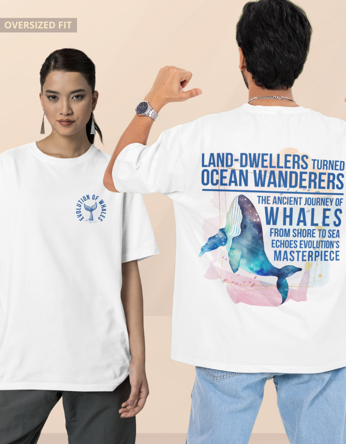 Evolution of Whales Oversized T-Shirt