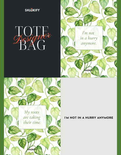 I’m Not in a Hurry Anymore | Zipper Tote Bag