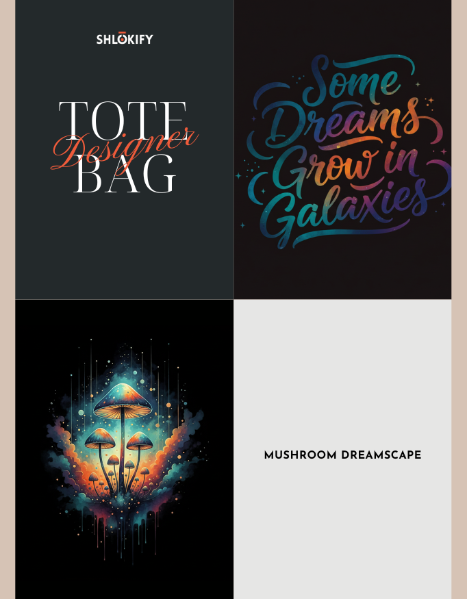 Mushroom Dreamscape | Zipper Tote Bag