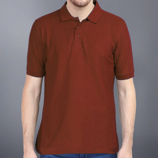 Plain Polo Shirt - Brick Red