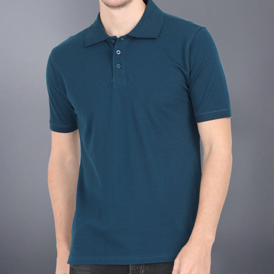 Plain Polo Shirt - Petrol Blue