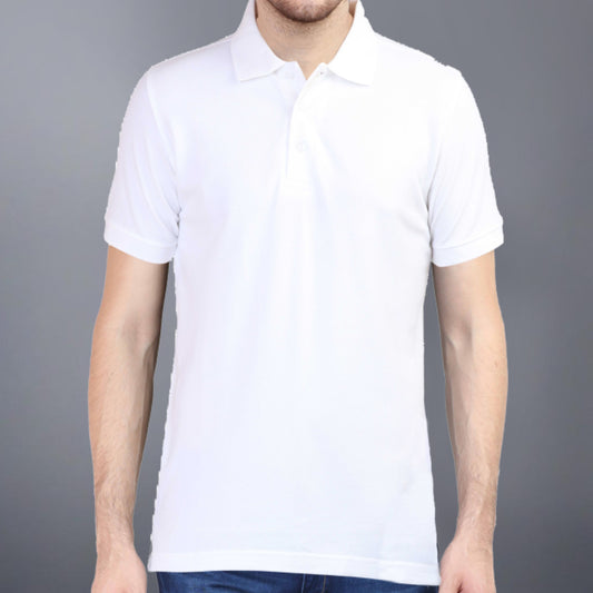 Plain Polo Shirt - White