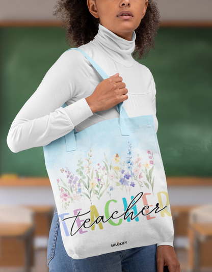 Teacher Zipper Tote Bag