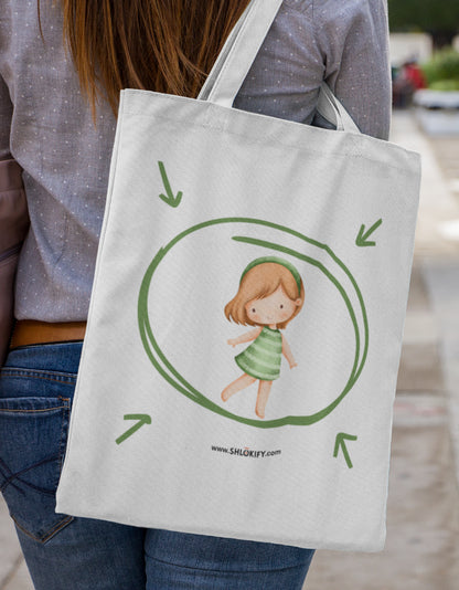 Green Girl | Zipper Tote Bag